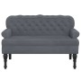 Banco con respaldo terciopelo gris oscuro 119,5x64,5x75 cm en Bancos | Comprar online en Foru.es