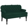 Banco con respaldo terciopelo verde oscuro 119,5x64,5x75 cm en Bancos | Comprar online en Foru.es