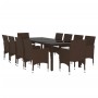 Juego de comedor de jardín 11 piezas ratán sintético marrón de vidaXL, Conjuntos de jardín - Ref: Foro24-3058575, Precio: 793...
