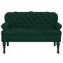 Banco con respaldo terciopelo verde oscuro 119,5x64,5x75 cm en Bancos | Comprar online en Foru.es