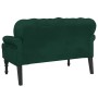 Banco con respaldo terciopelo verde oscuro 119,5x64,5x75 cm en Bancos | Comprar online en Foru.es