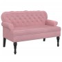 Banco con respaldo terciopelo rosa 119,5x64,5x75 cm en Bancos | Comprar online en Foru.es