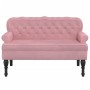 Banco con respaldo terciopelo rosa 119,5x64,5x75 cm en Bancos | Comprar online en Foru.es