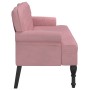 Banco con respaldo terciopelo rosa 119,5x64,5x75 cm en Bancos | Comprar online en Foru.es