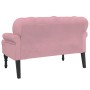 Banco con respaldo terciopelo rosa 119,5x64,5x75 cm en Bancos | Comprar online en Foru.es