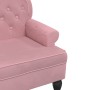Banco con respaldo terciopelo rosa 119,5x64,5x75 cm en Bancos | Comprar online en Foru.es