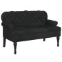 Banco con respaldo Terciopelo negro 119,5x64,5x75 cm en Bancos | Comprar online en Foru.es