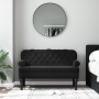 Banco con respaldo Terciopelo negro 119,5x64,5x75 cm en Bancos | Comprar online en Foru.es