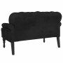 Banco con respaldo Terciopelo negro 119,5x64,5x75 cm en Bancos | Comprar online en Foru.es