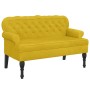 Banco con respaldo terciopelo amarillo 119,5x64,5x75 cm en Bancos | Comprar online en Foru.es