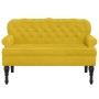 Banco con respaldo terciopelo amarillo 119,5x64,5x75 cm en Bancos | Comprar online en Foru.es