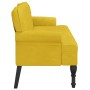 Banco con respaldo terciopelo amarillo 119,5x64,5x75 cm en Bancos | Comprar online en Foru.es