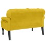 Banco con respaldo terciopelo amarillo 119,5x64,5x75 cm en Bancos | Comprar online en Foru.es
