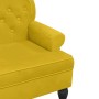 Banco con respaldo terciopelo amarillo 119,5x64,5x75 cm en Bancos | Comprar online en Foru.es