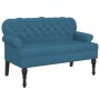 Banco con respaldo terciopelo azul 119,5x64,5x75 cm en Bancos | Comprar online en Foru.es