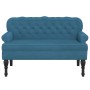 Banco con respaldo terciopelo azul 119,5x64,5x75 cm en Bancos | Comprar online en Foru.es