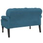 Banco con respaldo terciopelo azul 119,5x64,5x75 cm en Bancos | Comprar online en Foru.es