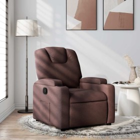 Sillón reclinable de tela marrón oscuro en Sillones | Comprar online en Foru.es