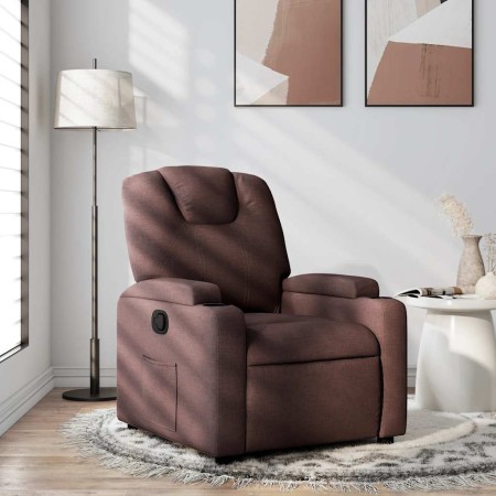 Sillón reclinable de tela marrón oscuro en Sillones | Comprar online en Foru.es