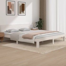 Estructura de cama madera maciza blanco Supe King 180x200 cm de vidaXL, Camas y somieres - Ref: Foro24-810511, Precio: 150,23...