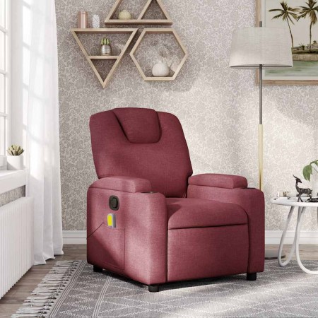 Sillón de masaje reclinable de tela color vino tinto en Sillones | Comprar online en Foru.es