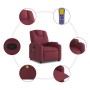 Sillón de masaje reclinable de tela color vino tinto en Sillones | Comprar online en Foru.es