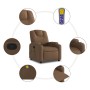 Sillón reclinable con masaje de tela marrón en Sillones | Comprar online en Foru.es