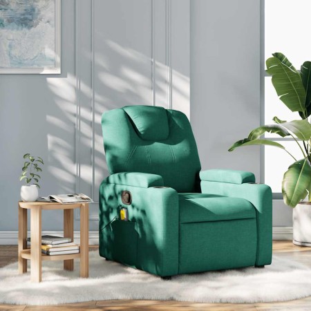 Sillón de masaje reclinable de tela verde oscuro en Sillones | Comprar online en Foru.es