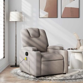 Sillón de masaje reclinable de tela gris taupé en Sillones | Comprar online en Foru.es