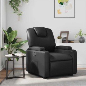 Sillón reclinable de piel sintética negra en Sillones | Comprar online en Foru.es