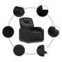 Sillón reclinable de piel sintética negra en Sillones | Comprar online en Foru.es