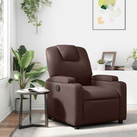 Sillón reclinable de cuero sintético marrón en Sillones | Comprar online en Foru.es