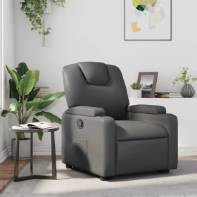 Sillón reclinable de cuero sintético gris en Sillones | Comprar online en Foru.es