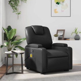 Sillón de masaje reclinable cuero sintético negro en Sillones | Comprar online en Foru.es