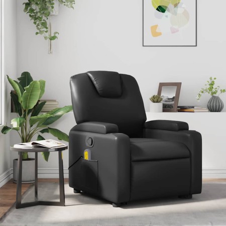 Sillón de masaje reclinable cuero sintético negro en Sillones | Comprar online en Foru.es