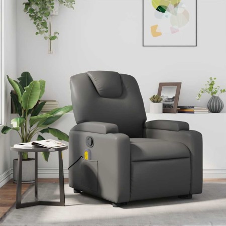 Sillón de masaje reclinable cuero sintético gris en Sillones | Comprar online en Foru.es