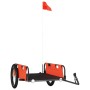 Remolque para bicicletas hierro y tela Oxford naranja de vidaXL, Remolques para bicicletas - Ref: Foro24-94173, Precio: 95,90...