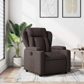 Sillón reclinable de tela marrón oscuro en Sillones | Comprar online en Foru.es