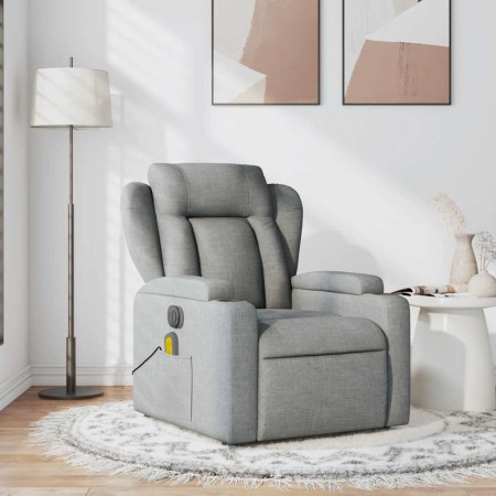 Sillón reclinable de masaje de tela gris claro en Sillones | Comprar online en Foru.es