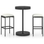 Set muebles bar jardín 3 piezas y cojines ratán sintético negro en Conjuntos de jardín | Comprar online en Foru.es