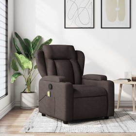 Sillón de masaje reclinable de tela marrón oscuro en Sillones | Comprar online en Foru.es