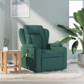 Sillón de masaje reclinable de tela verde oscuro en Sillones | Comprar online en Foru.es