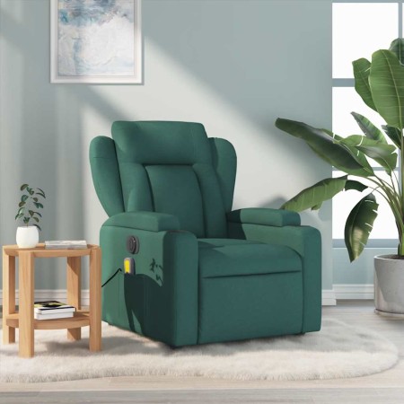 Sillón de masaje reclinable de tela verde oscuro en Sillones | Comprar online en Foru.es