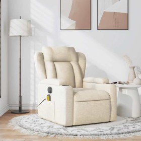 Sillón de masaje reclinable de tela crema en Sillones | Comprar online en Foru.es