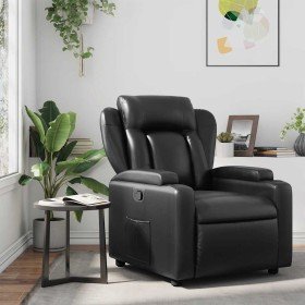 Sillón reclinable de piel sintética negra en Sillones | Comprar online en Foru.es
