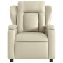 Sillón reclinable de cuero sintético crema en Sillones | Comprar online en Foru.es