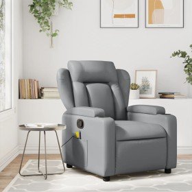 Sillón reclinable de cuero sintético gris en Sillones | Comprar online en Foru.es