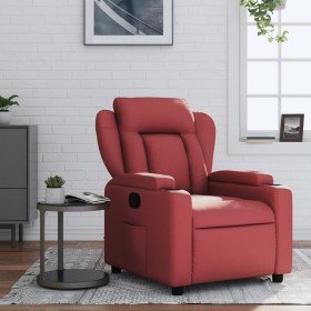 Sillón reclinable de cuero sintético rojo tinto en Sillones | Comprar online en Foru.es