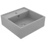 Matte light gray ceramic square overflow sink 41x41 cm by vidaXL, Sinks - Ref: Foro24-146949, Price: 82,81 €, Discount: %