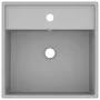 Matte light gray ceramic square overflow sink 41x41 cm by vidaXL, Sinks - Ref: Foro24-146949, Price: 82,81 €, Discount: %